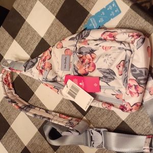 Vera Bradley Mini Sling Bag with expandable strap Hummingbird Bloom print NWT
